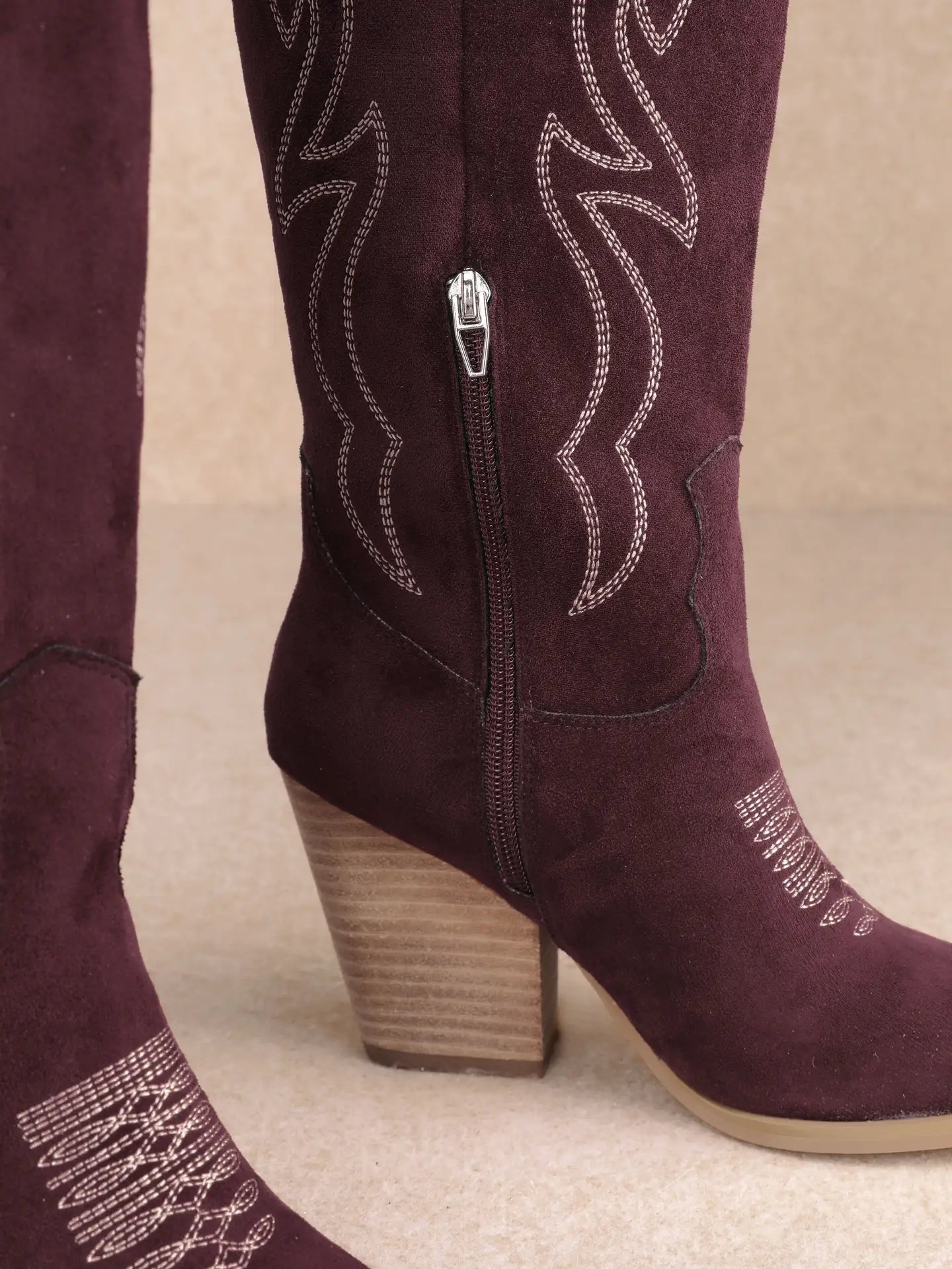 High Hopes Embroidered Thigh High Boots