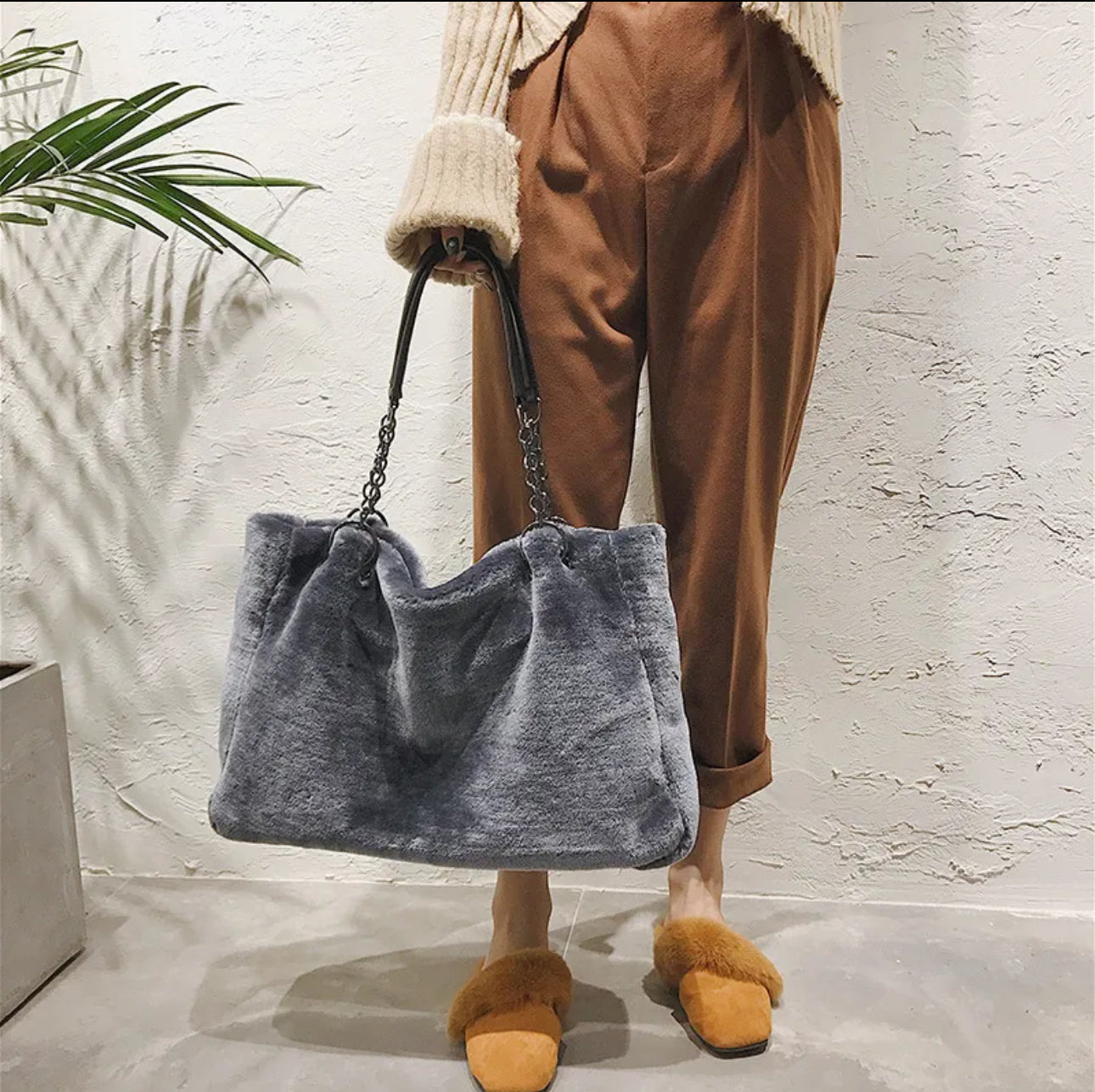 Totes Fur Real Faux Fur Bag