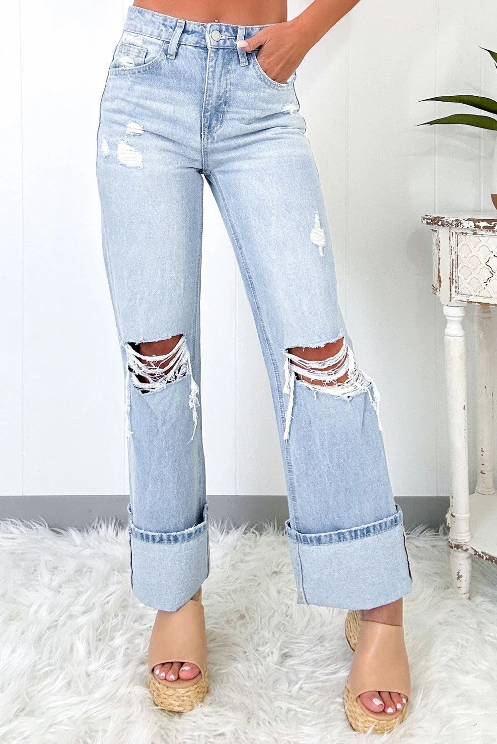 Tomboy Distressed Denim Jeans