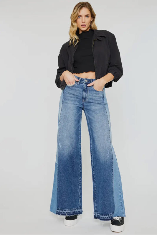 KanCan “Raw Edge Revival” High-Rise Wide Leg Jeans