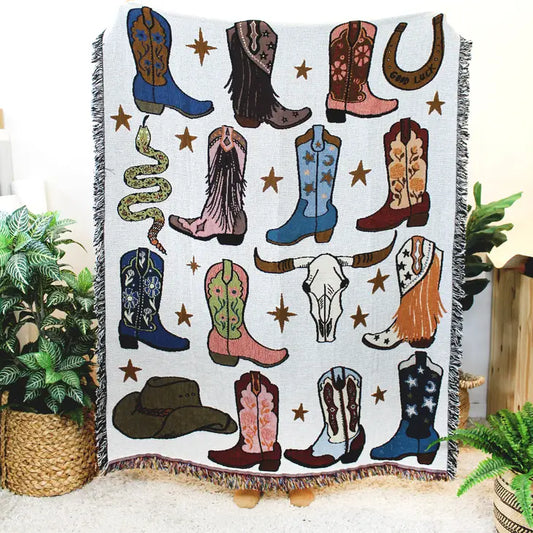 Calhoun & Co Howdy Cowgirl Tapestry Blanket
