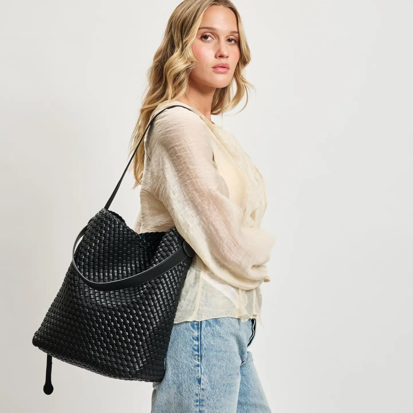 Edith Woven Hobo Handbag