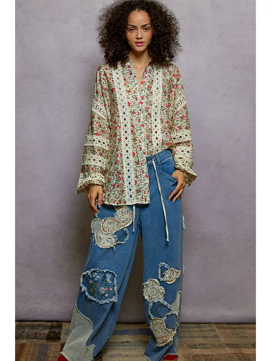 Wildflower Woodstock Blouse