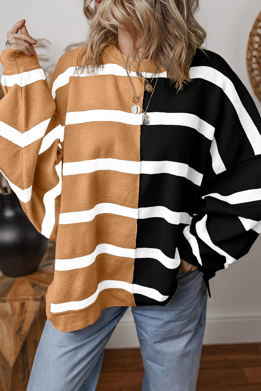 Color Clash Cozy Crew Sweater