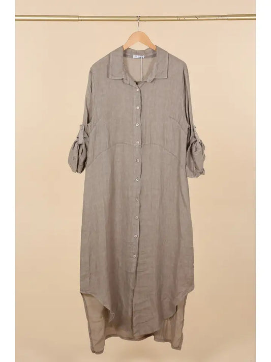 Made In Italy Long Linen Shirt