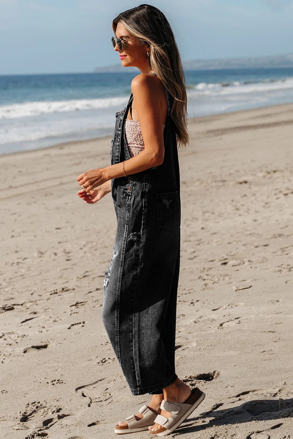 Rogue Rebel Distressed Denim Overalls