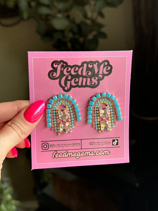 Turquoise Teapot Mini Earrings by Feed Me Gems