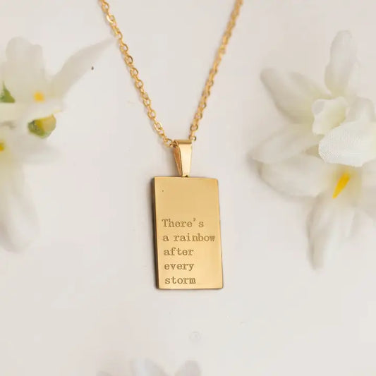 There's a Rainbow After Every Storm 18k Gold Necklace