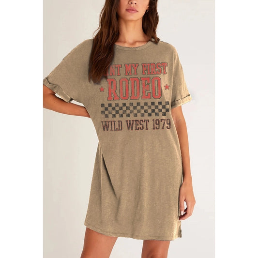 Aint My First Rodeo Graphic Tee Dress