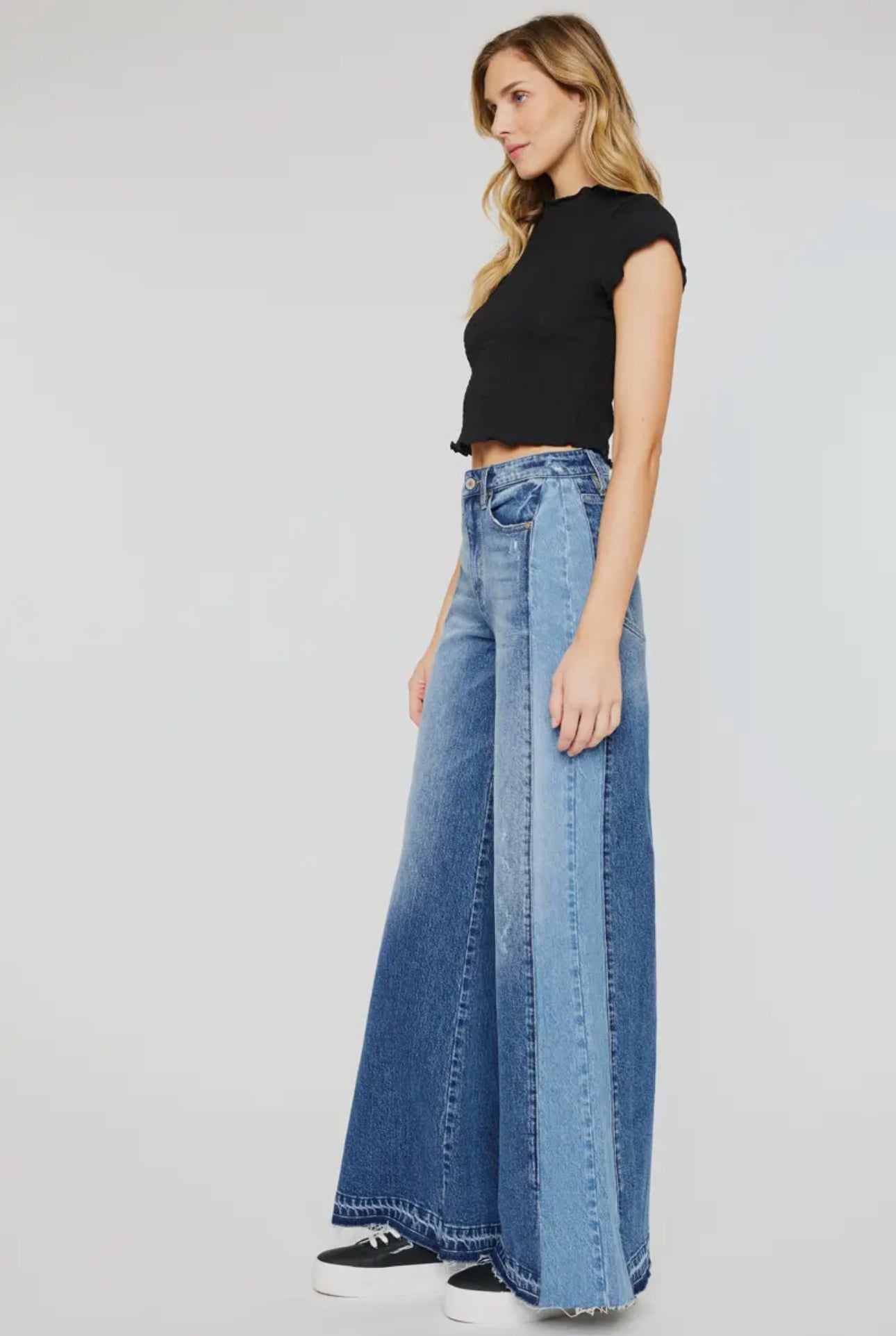 KanCan “Raw Edge Revival” High-Rise Wide Leg Jeans
