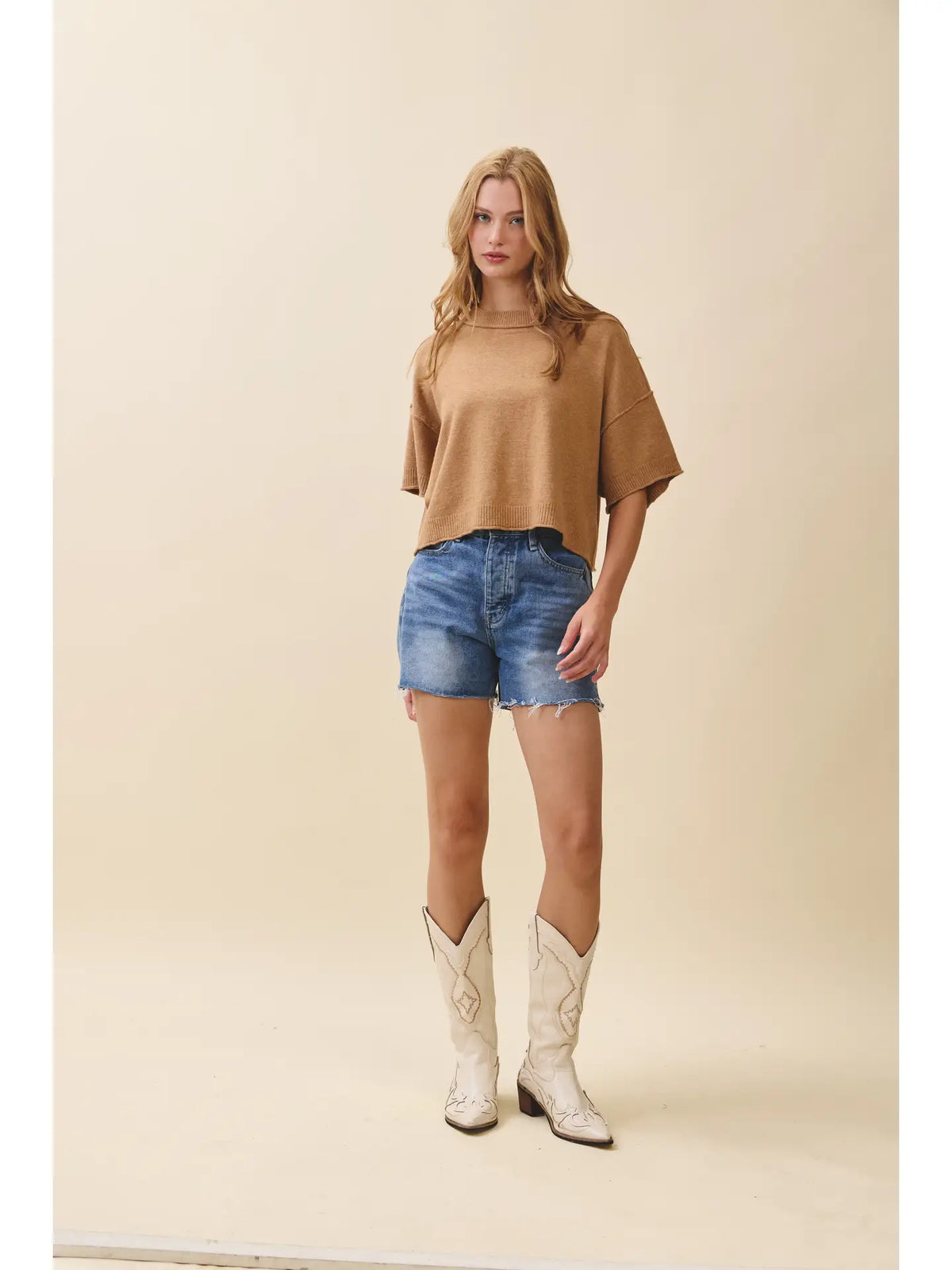 Easy Does It Cropped Knit Sweater