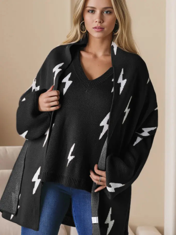 Lightning Bolt Long Wrap Scarf