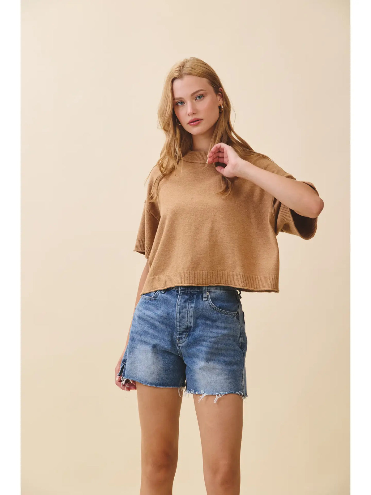 Easy Does It Cropped Knit Sweater