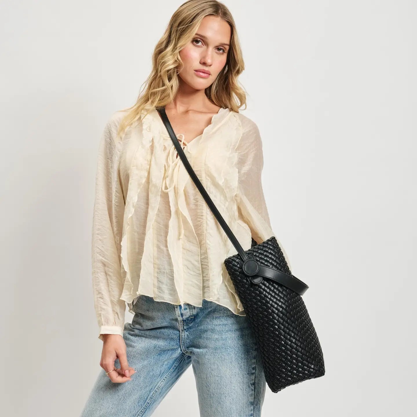 Edith Woven Hobo Handbag