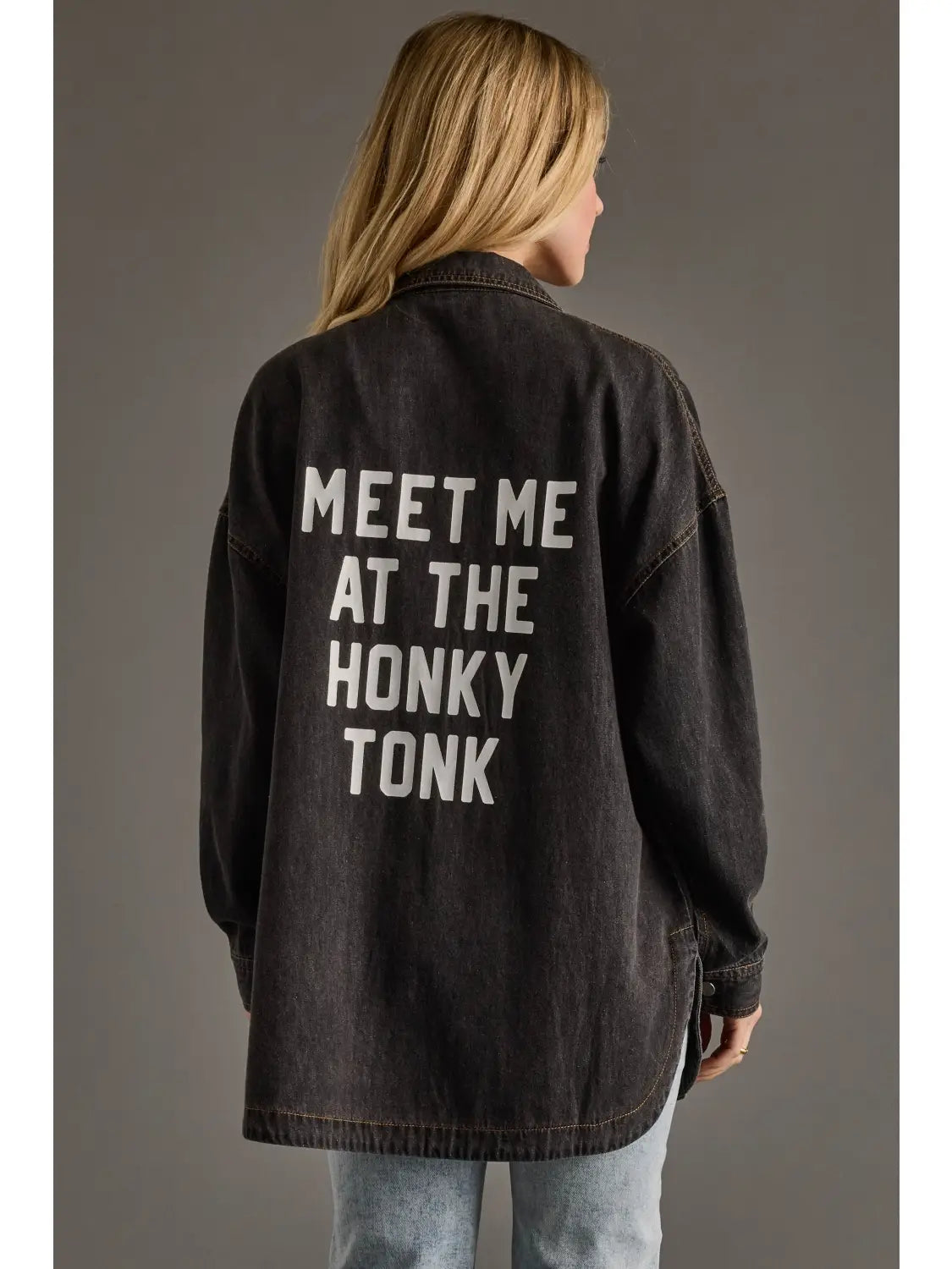 Meet Me at the Honky Tonk Denim Shacket