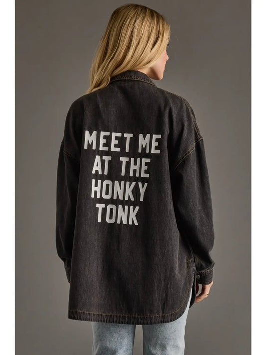 Meet Me at the Honky Tonk Denim Shacket