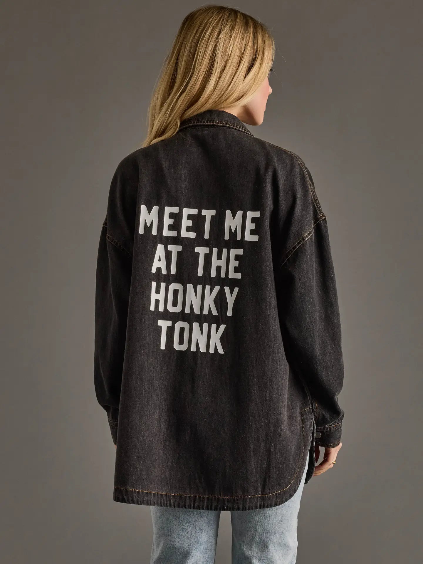 Meet Me at the Honky Tonk Denim Shacket