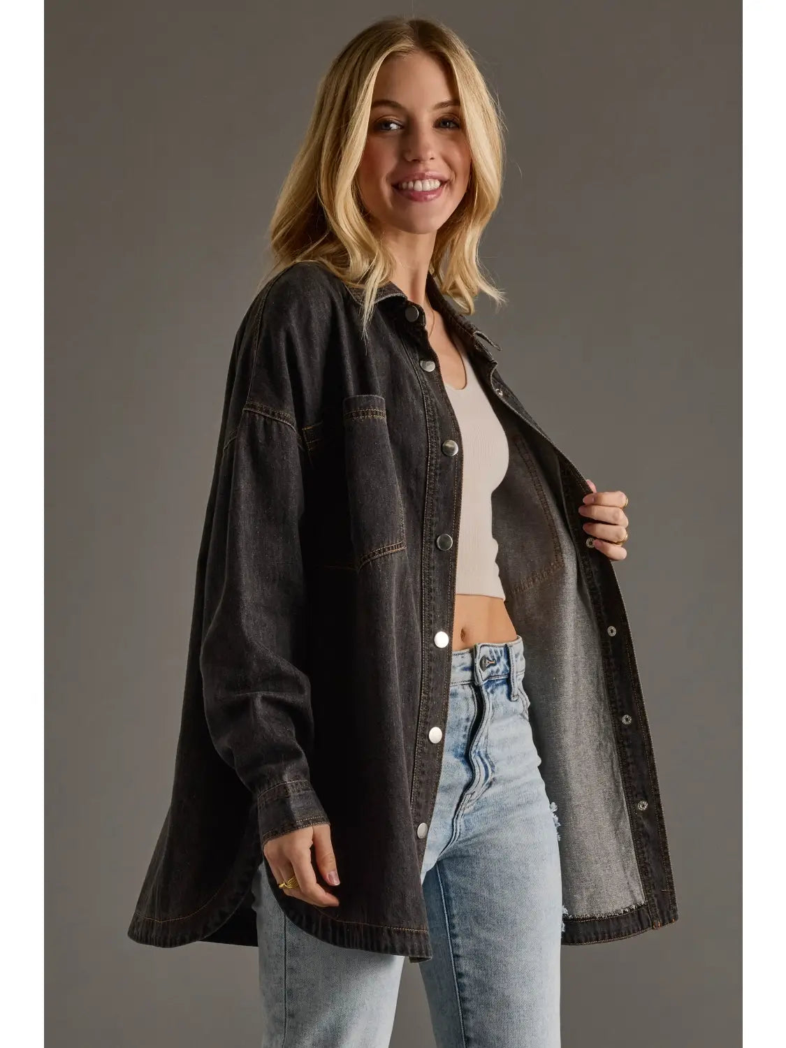 Meet Me at the Honky Tonk Denim Shacket