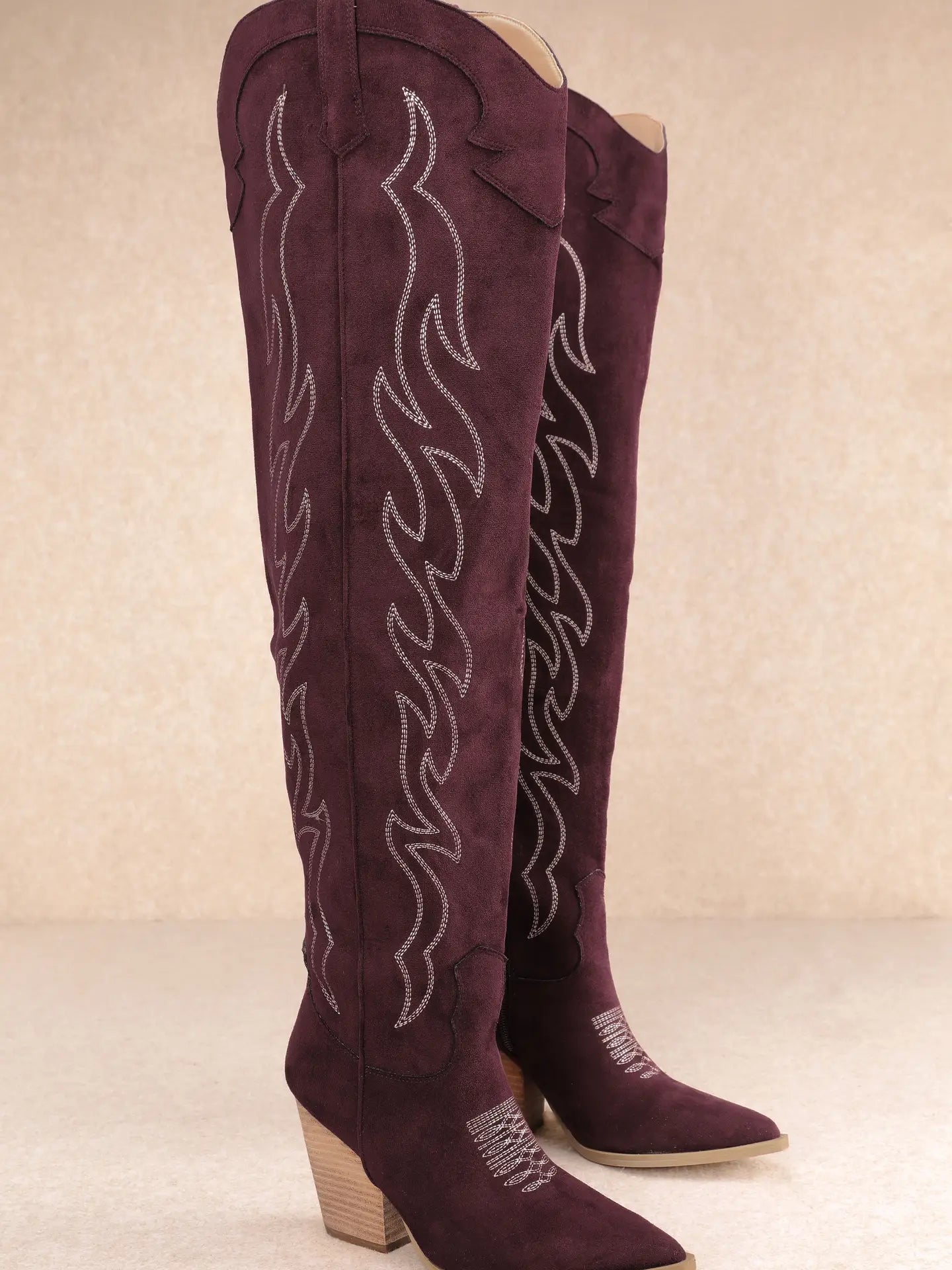 High Hopes Embroidered Thigh High Boots
