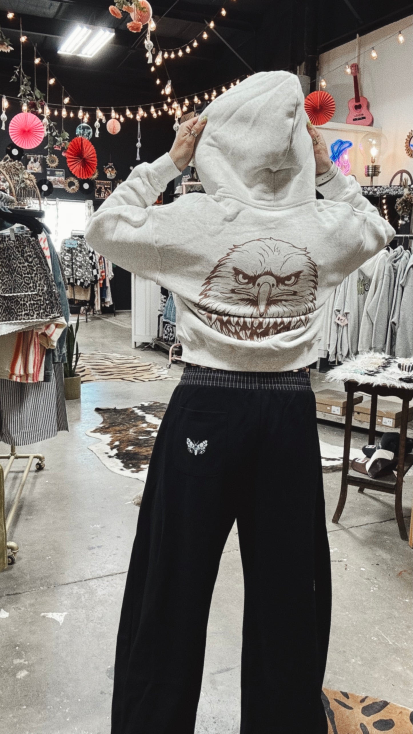 Moth Effect Barrel Sweatpants