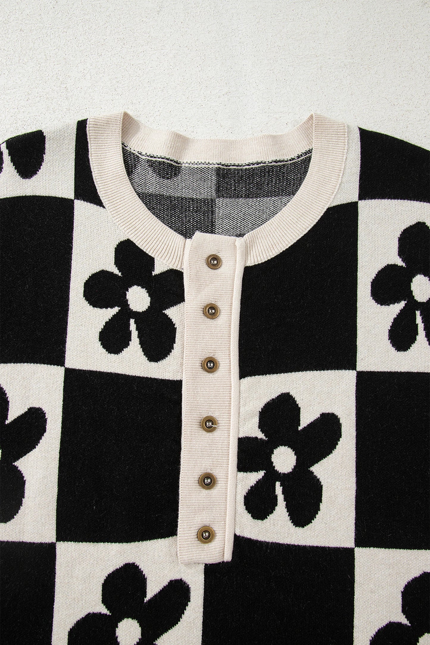 Petal Patch Henley Sweater