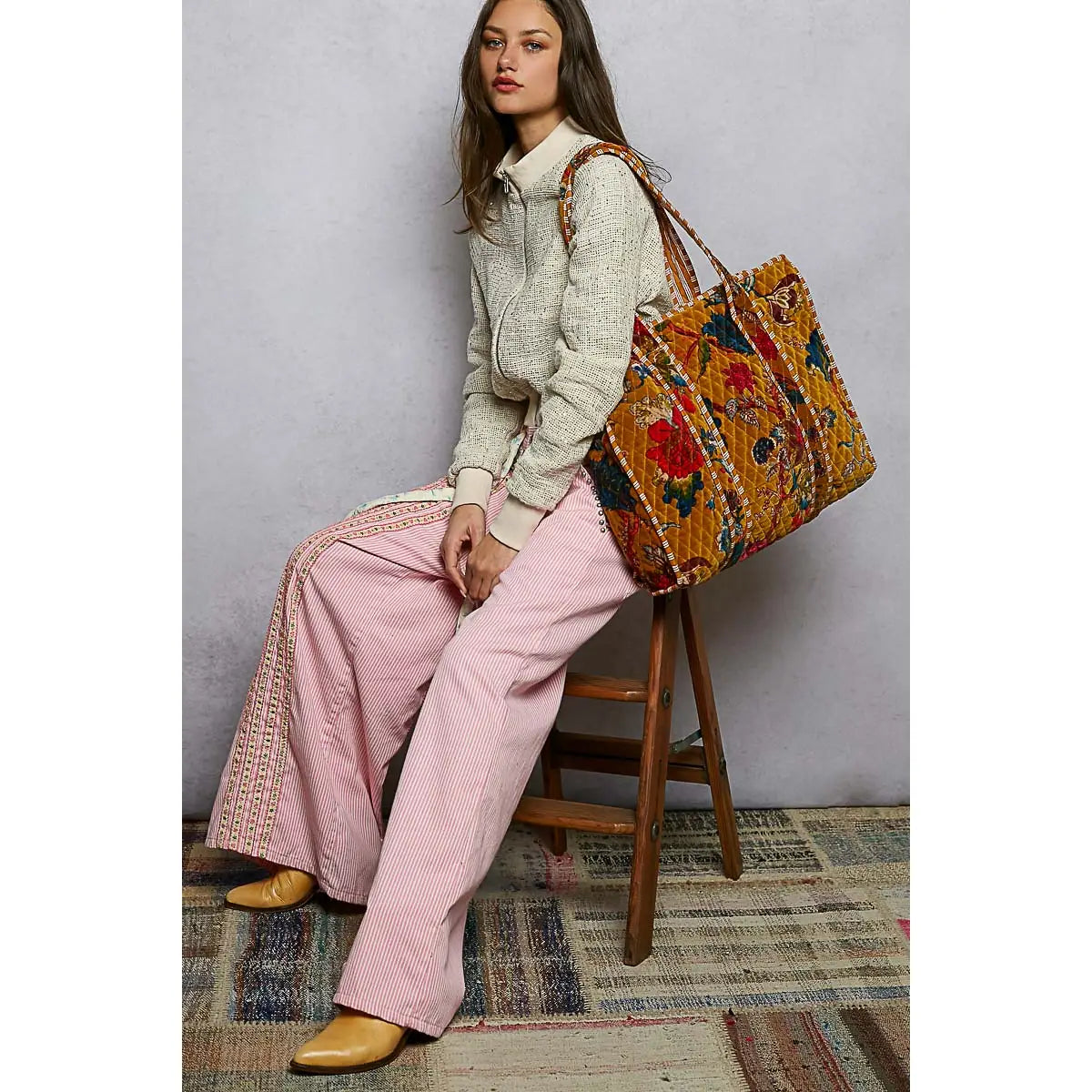 Bohemian Drift Quilted Everyday Tote