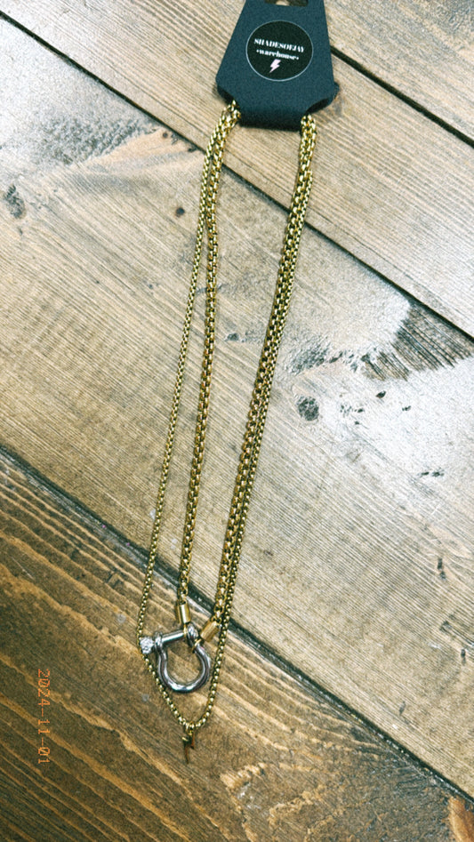 Mixed Metal Herradura Bolt Necklace Set