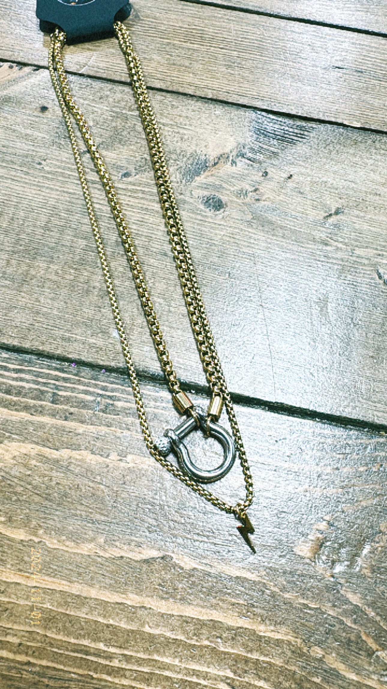 Mixed Metal Herradura Bolt Necklace Set