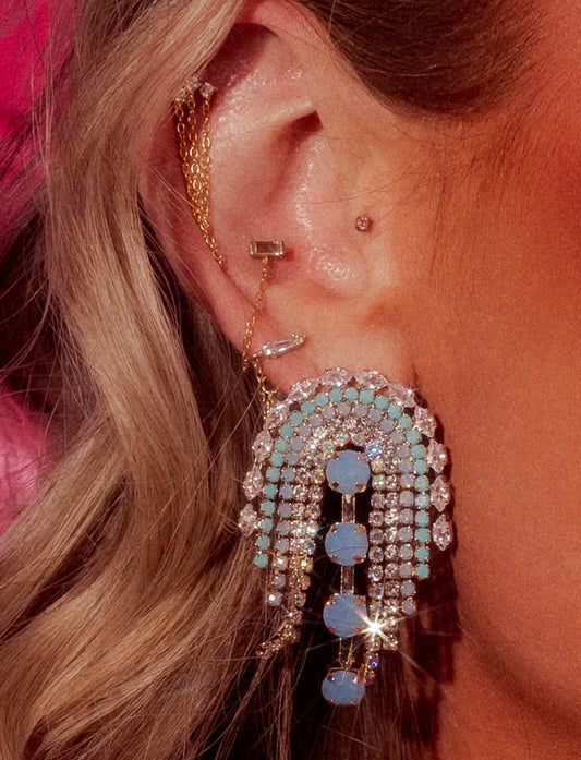 Periwinkle Lace Baby Jumbo Earrings by Feed Me Gems