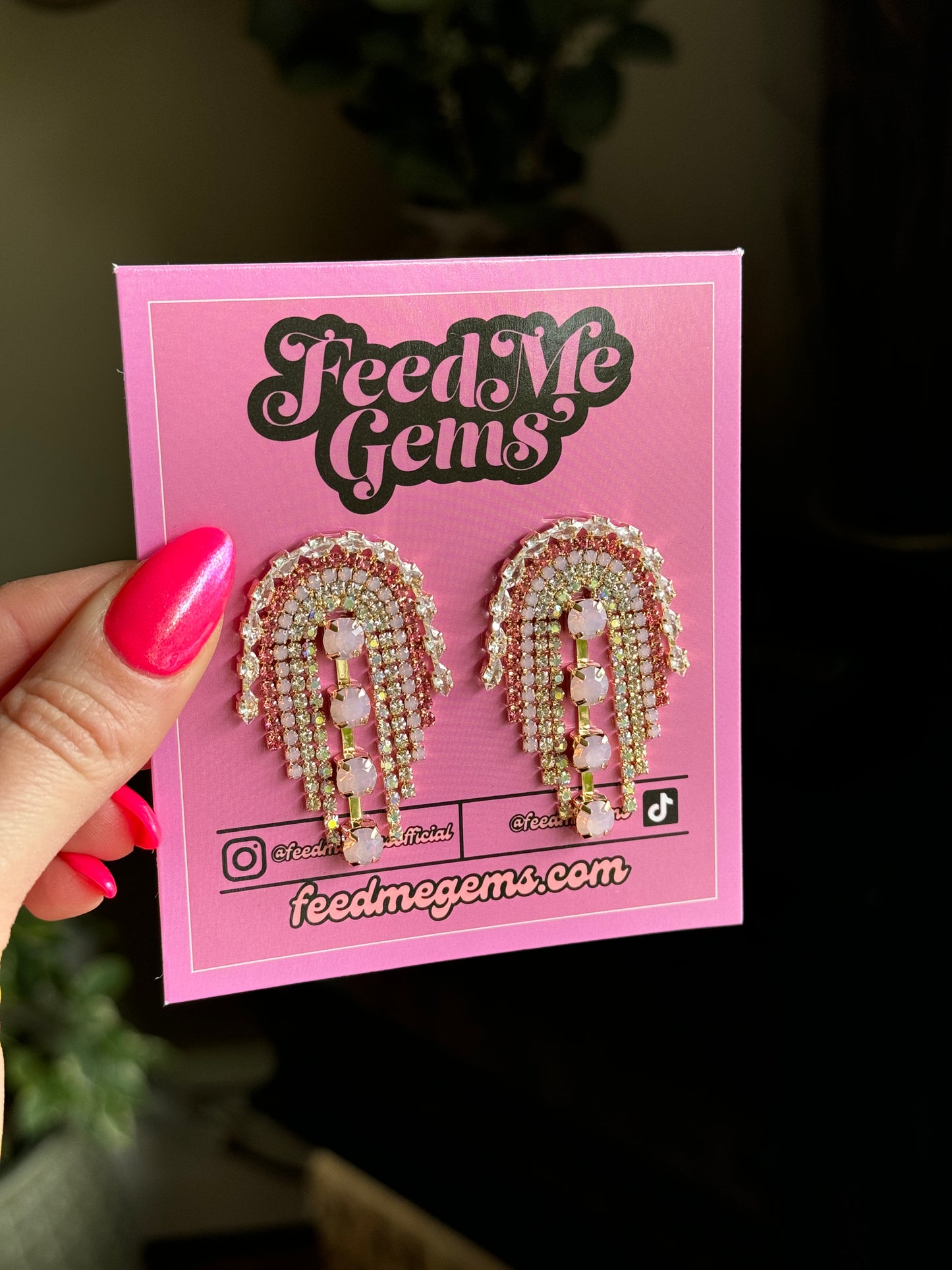 Rosy Reverie Baby Jumbo Earrings by Feed Me Gems