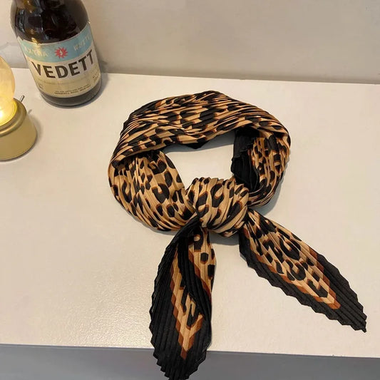 Leopard Crinkle Necktie Scarf