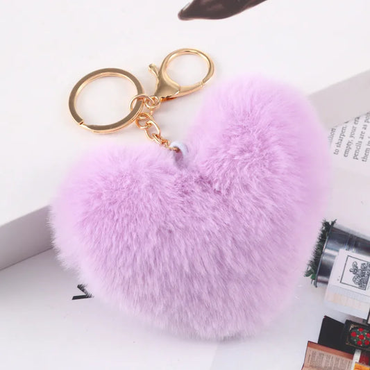 Fluffy Heart Bag Charm