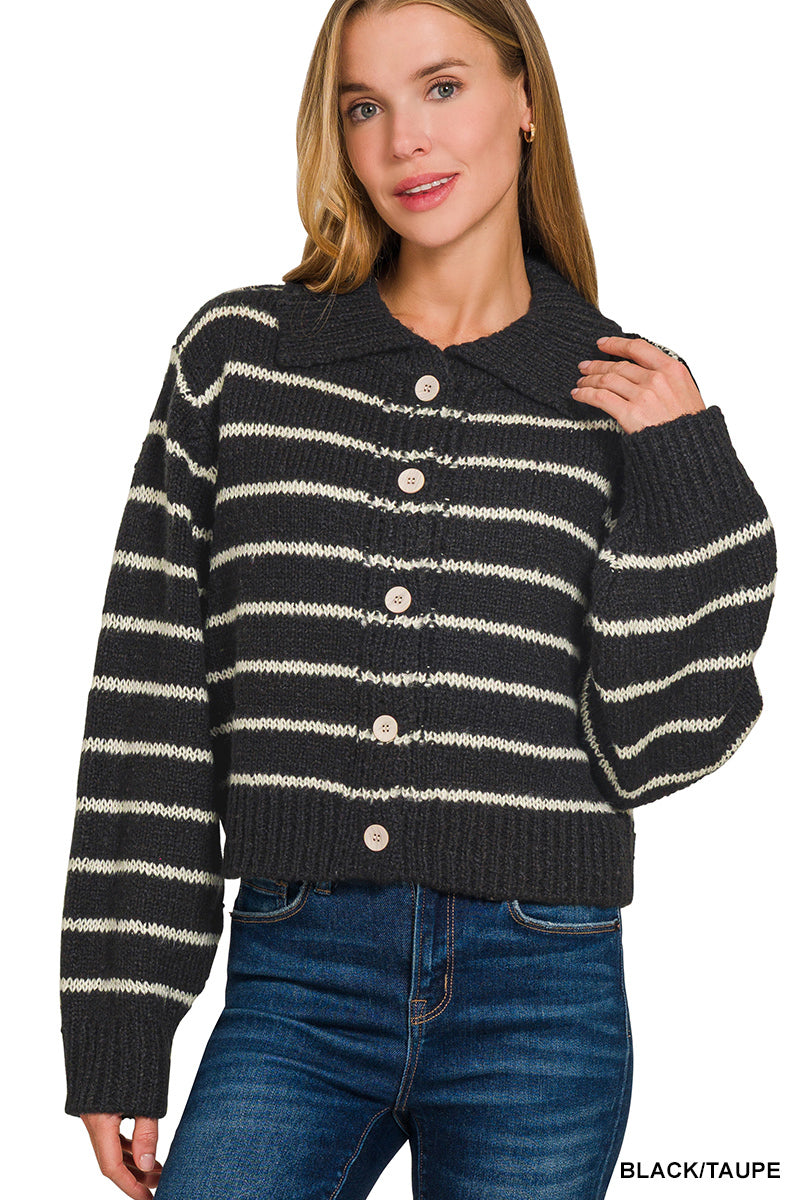 Mixed Signals Striped Cardigan