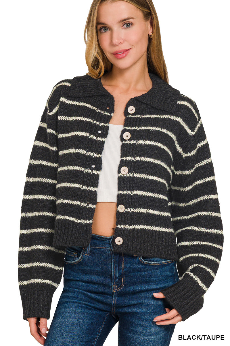 Mixed Signals Striped Cardigan