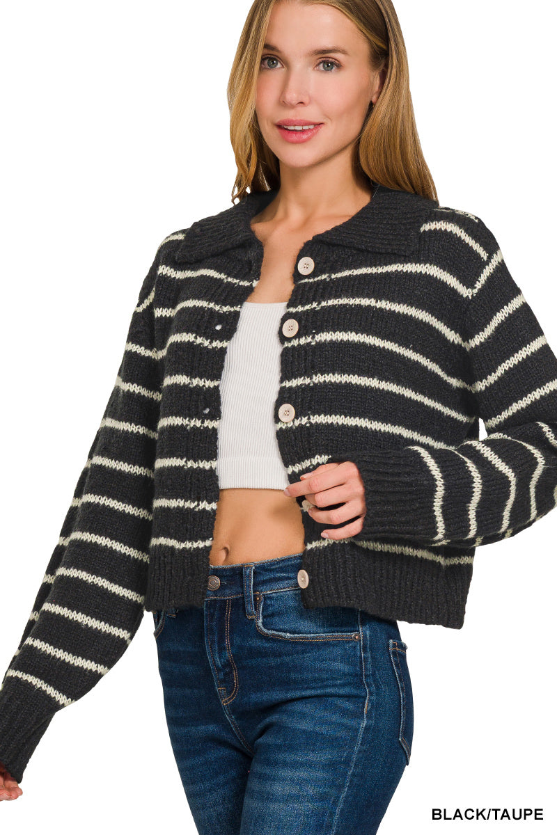 Mixed Signals Striped Cardigan