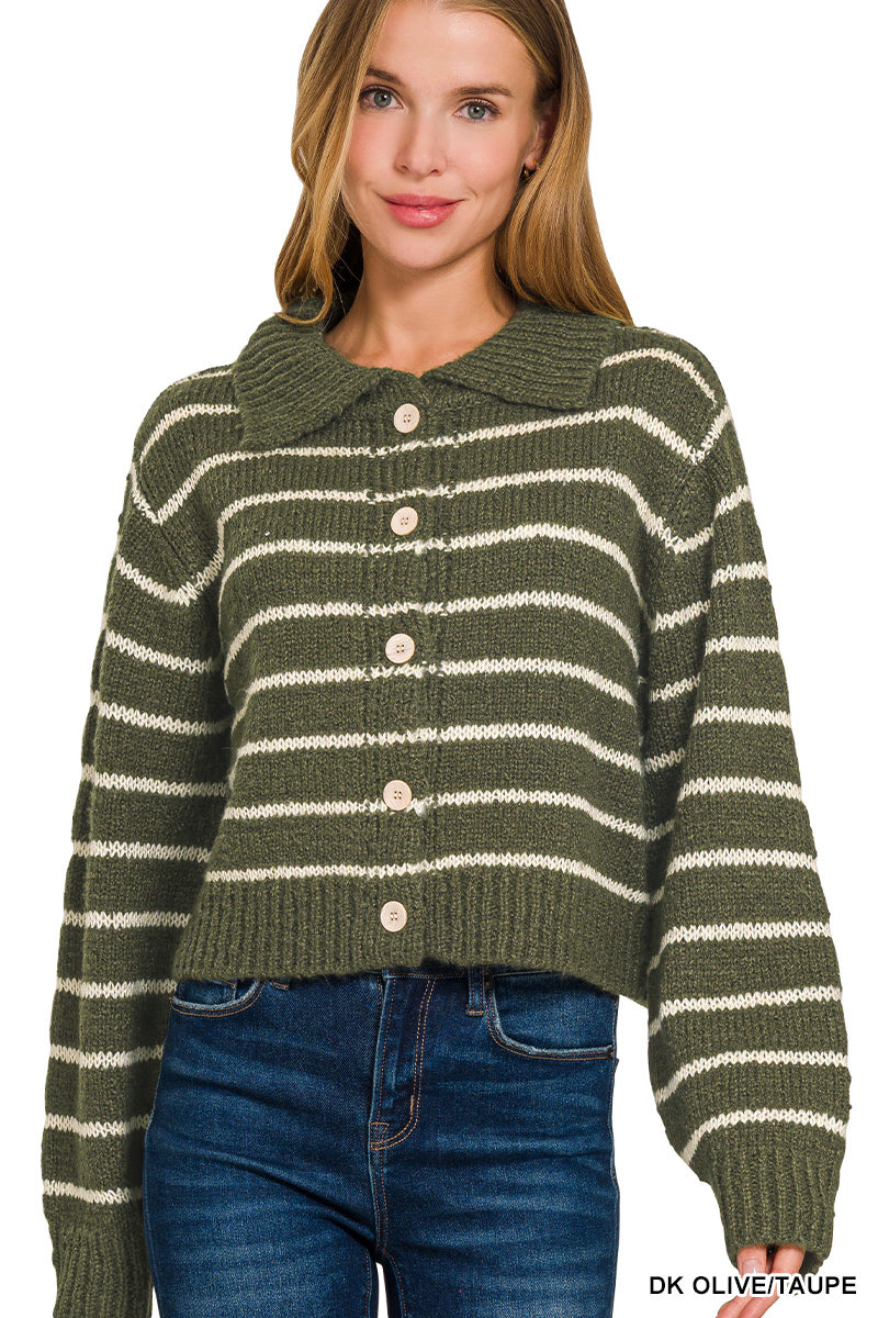 Mixed Signals Striped Cardigan