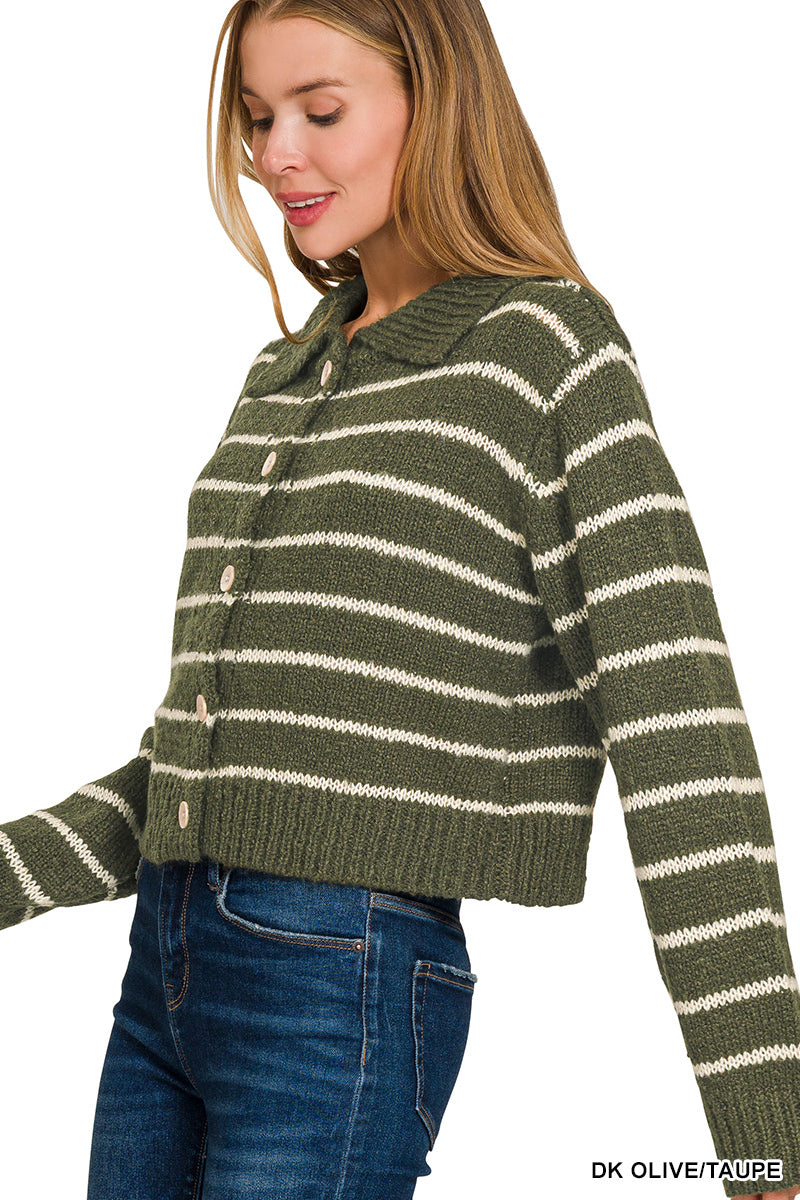 Mixed Signals Striped Cardigan