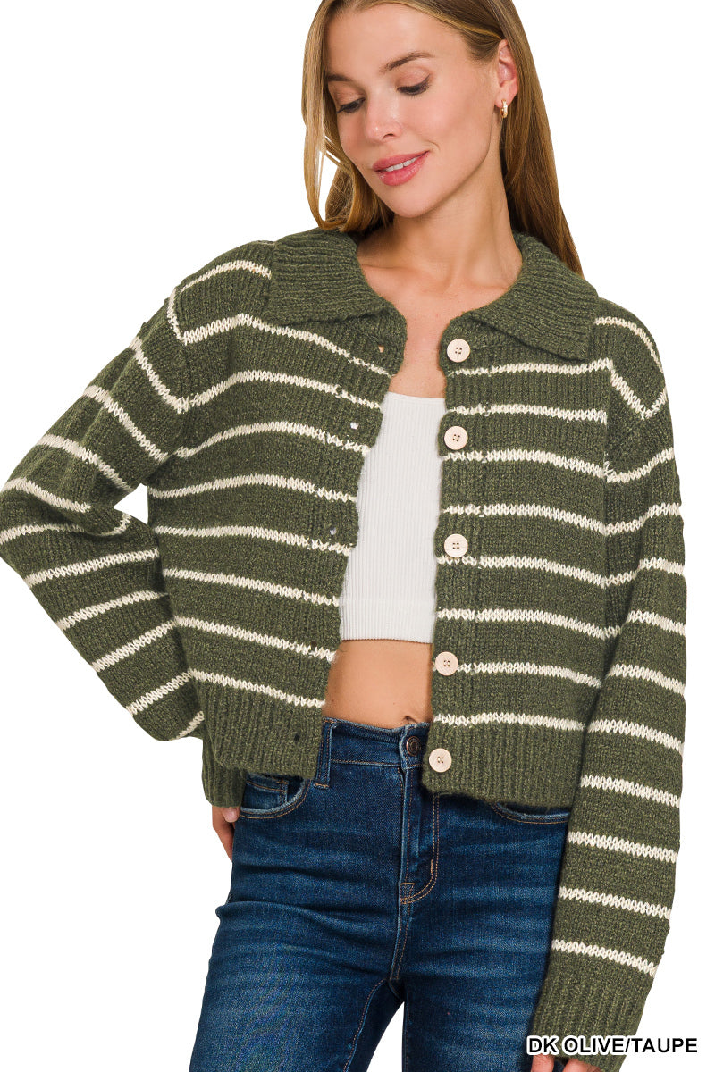Mixed Signals Striped Cardigan