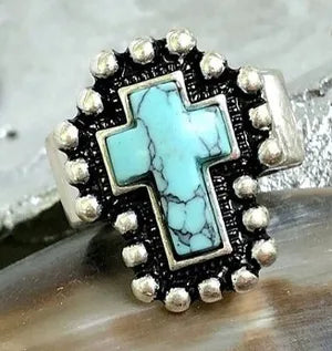 Turquoise Cross Ring