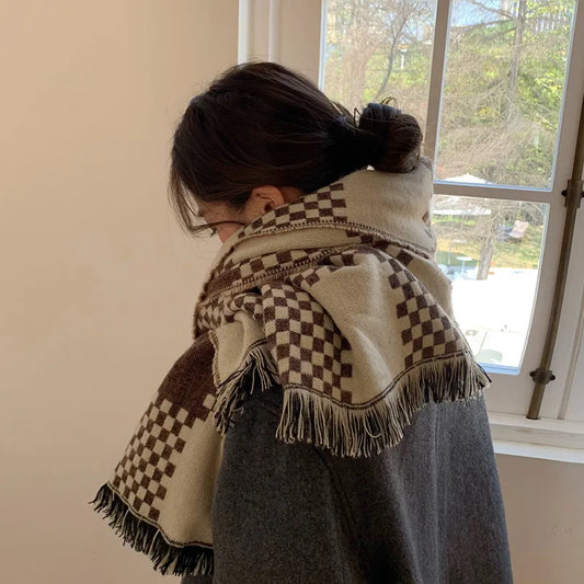 Checkered Oversized Scarf