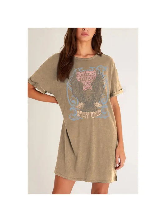 Wander Without Reason Graphic Tee Dress