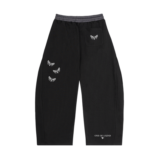 Moth Effect Barrel Sweatpants