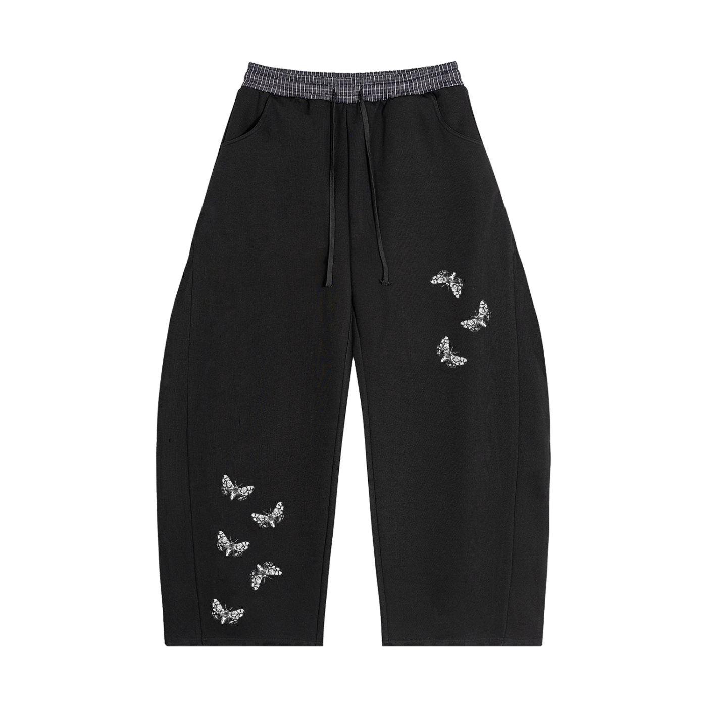 Moth Effect Barrel Sweatpants