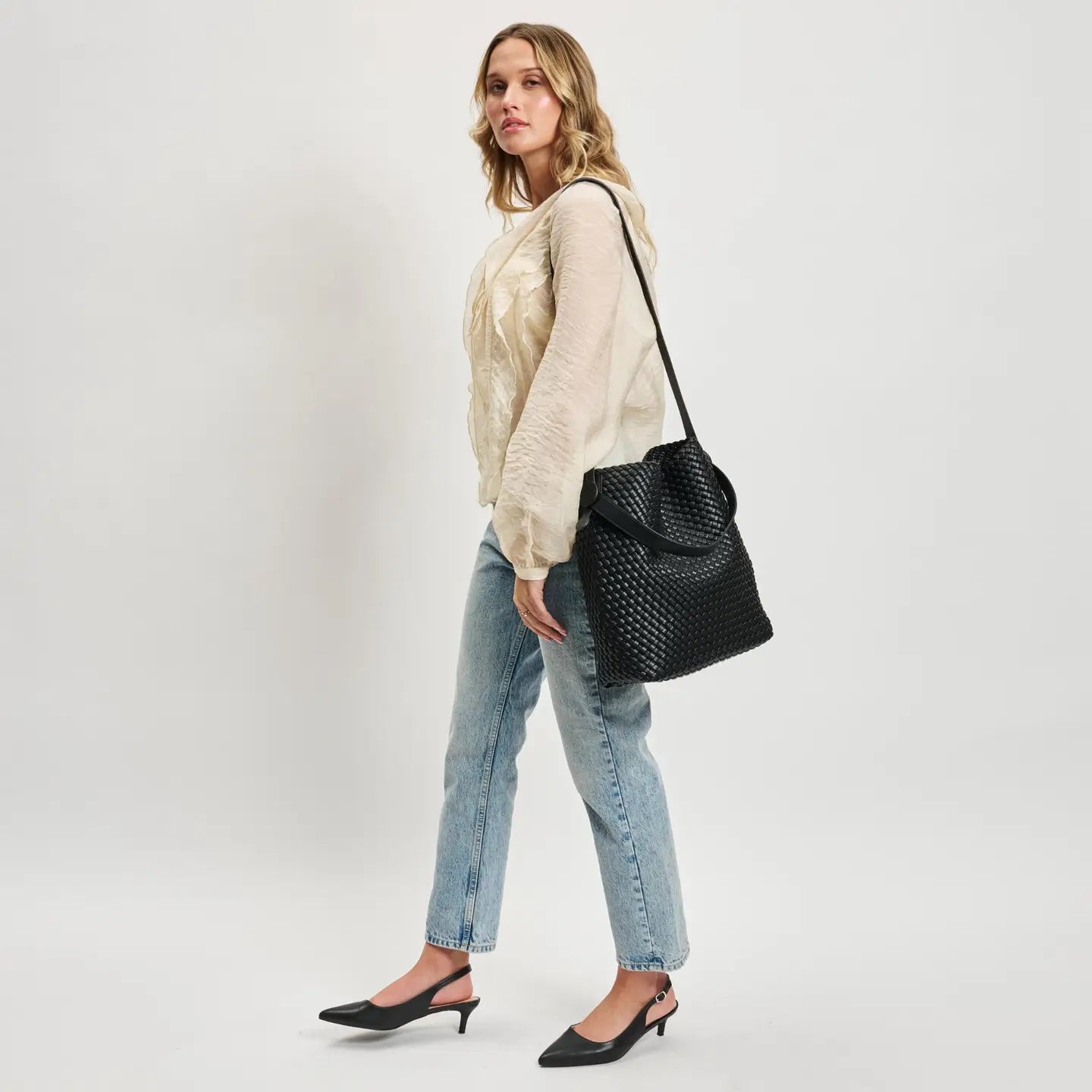 Edith Woven Hobo Handbag