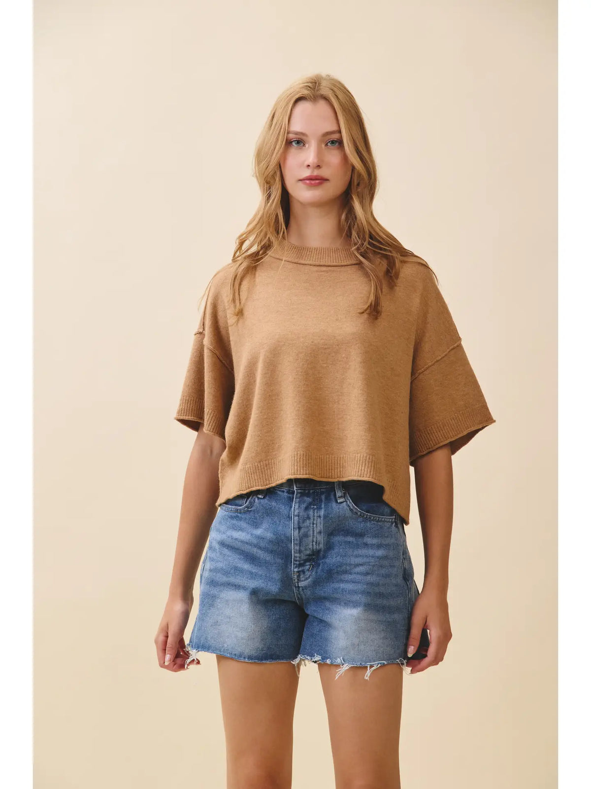 Easy Does It Cropped Knit Sweater