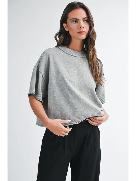 Easy Does It Cropped Knit Sweater