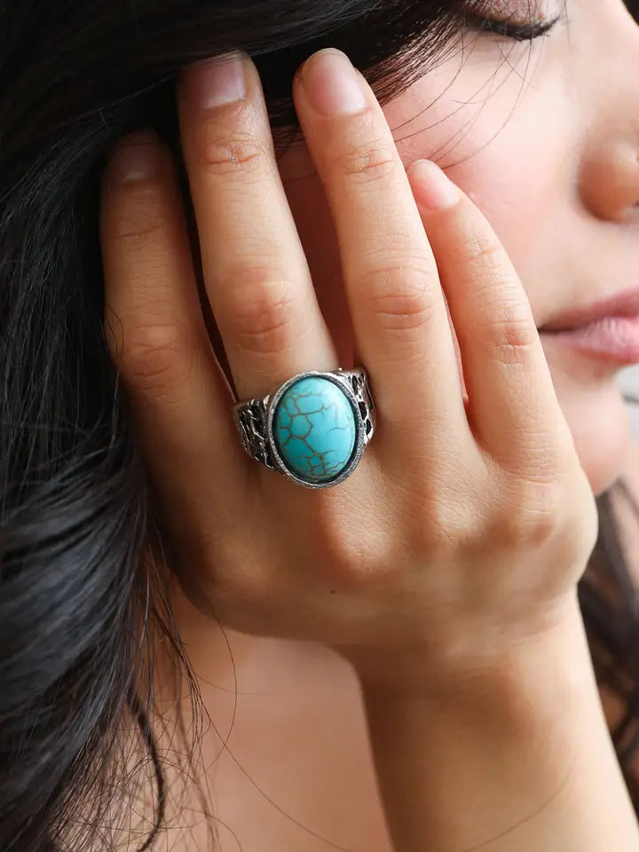 Bohemian Adjustable Turquoise Ring