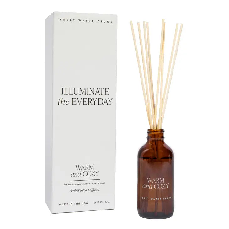 Warm and Cozy Amber Reed Diffuser (Lasts 4+ Months)