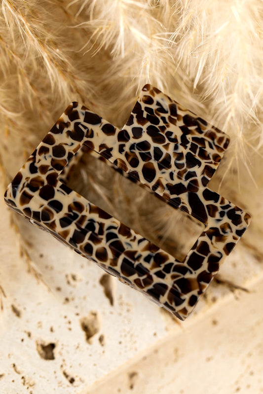 Wild Edge White Leopard Claw Clip
