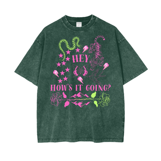 Hey How's It Going Oversized Graphic Tee